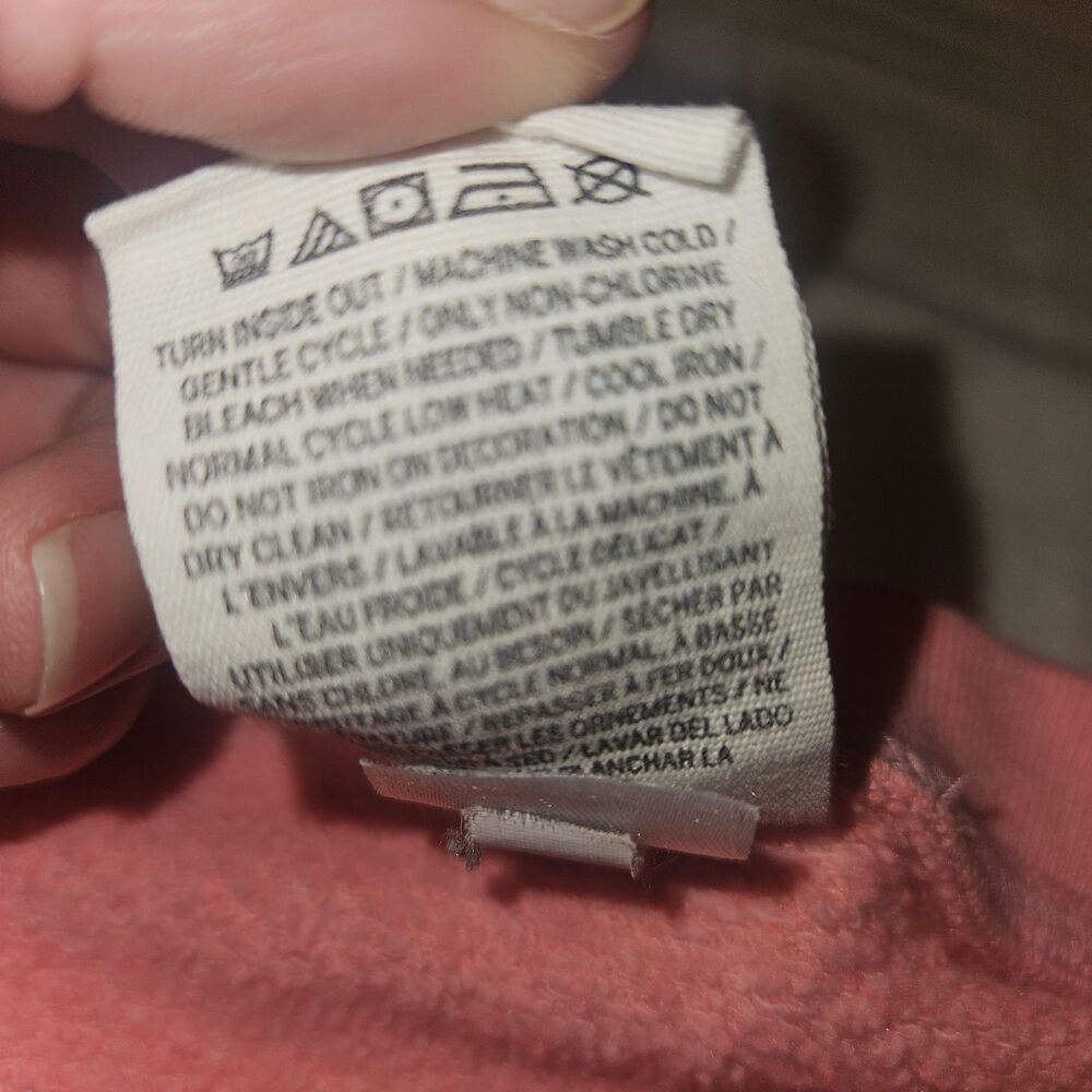 Victorias Secret PINK XS Sweater Crew Neck Logo Coral Pink Oversized Preppy Soft - Picture 6 of 7